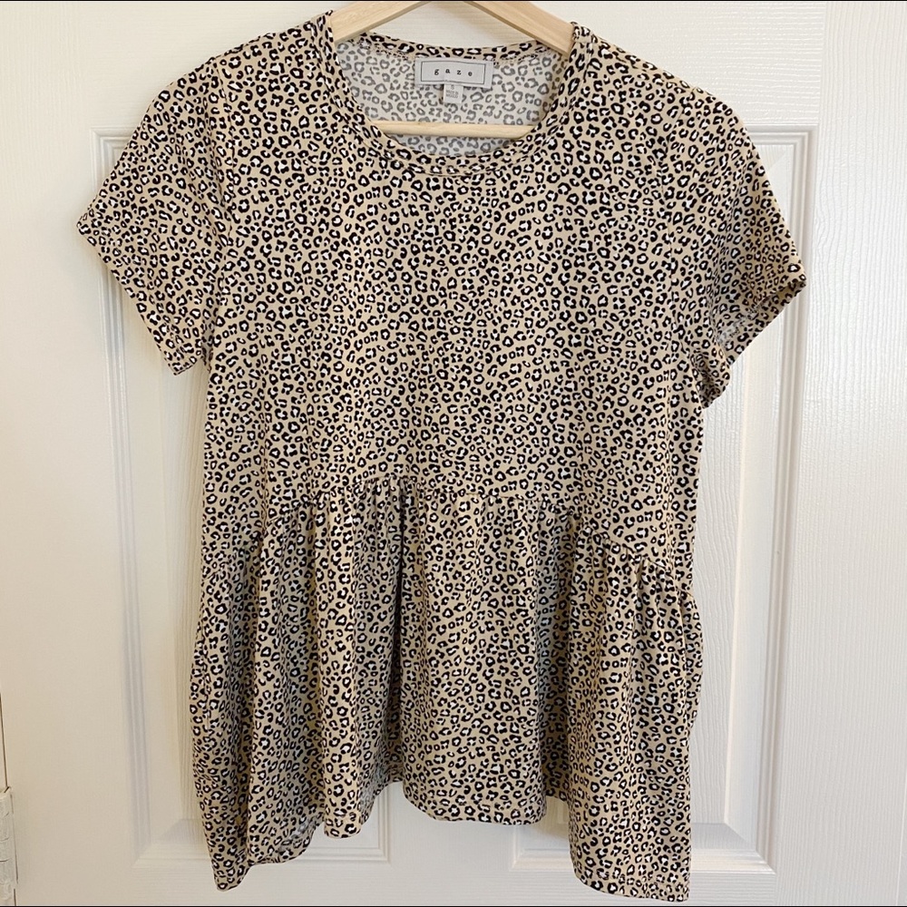 🐆 Gaze cheetah print peplum top